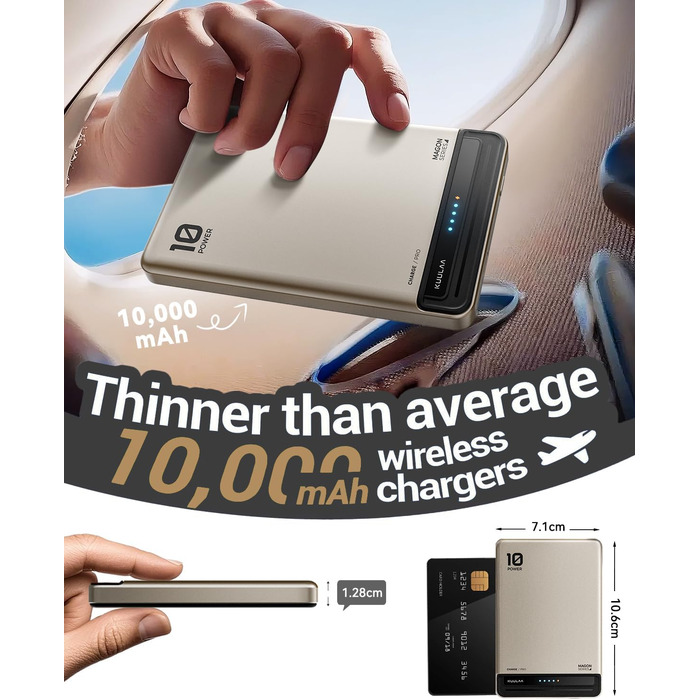 Power Bank Kuulaa Ultra Slim Magsafe 10000mAh 20W: Швидка зарядка, бездротовий акумулятор для iPhone