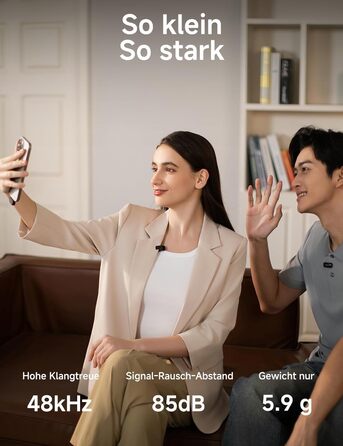 Мікрофон MAONO Wave T1 Mini USB-C: бездротовий, для iPhone/Android, з шумозаглушенням, для YouTube, Vlog, запису звуку