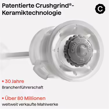 Млин для спецій Crushgrind Billund з керамічним механізмом, зелений, регульований помел, для солі, перцю та трав, екологічний матеріал (Sage)