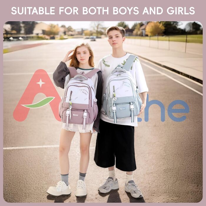 Рюкзак для підлітка, 36L, для дівчат 3-9 клас, великий стильний рюкзак для ноутбука 16 дюймів, повсякденний шкільний рюкзак, сумісний з візком (фіолетовий)