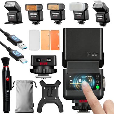 Godox iT32 TTL міні-спалаху для камер Sony з X5-S передавачем, HSS 1/8000s, сумісний з Sony ZV-E10, a7IV, a9III, a6400, a6700, a7III, a7CII, a6000, a7C, a6100, a7SIII, ZV-E10 II, a6500, RX10