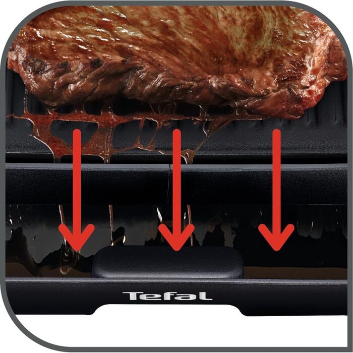 Торговий гриль Tefal Plancha Booster CB6428 Malaga: велика поверхня, 6 температур, злив жиру, Thermo-Spot