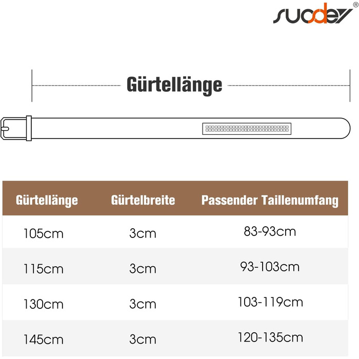 Чоловічий шкіряний ремінь Suosdey з автоматичною пряжкою, без отворів, ширина 30 мм, для ділових костюмів, джинсів та штанів, регульований, для талії 91-100 см