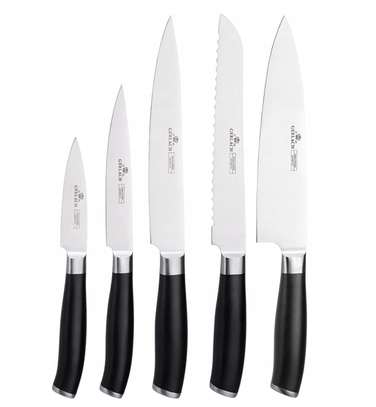 Набір ножів Gerlach Deco Black (5 предметів) у дерев'яному блоці з дощекою та точилом