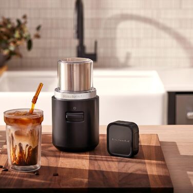Кавомолка KitchenAid Go бездротова, 113 г, акумулятор, чорна – портативна кавомолка для свіжомеленого кави