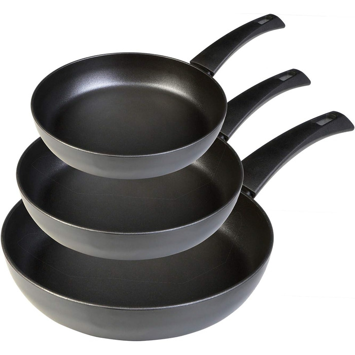 Набір сковорідок WECOOK Ecogreen 3 шт 18-20-24 см, алюміній, індукція, екологічне антипригарне покриття без PFOA, для всіх плит, чорний