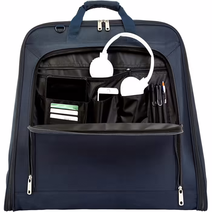 Amazon Basics Premium Garment Bag (1.32m, Navy Blue)