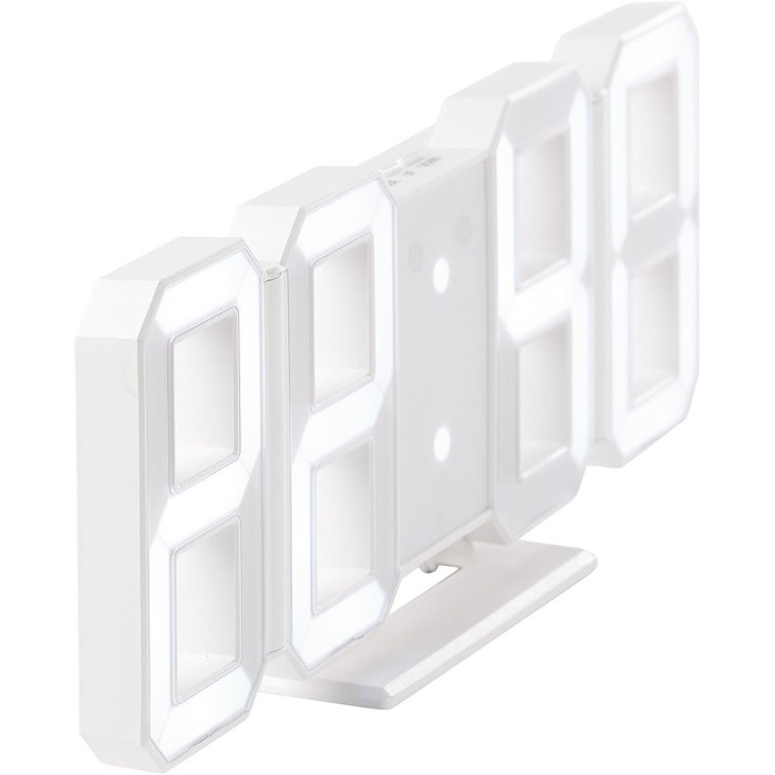 Lunartec Digital Clock Wall: Digital Jumbo LED Table & Wall Clock, 3D, Alarm Clock, Dimmable, 28 cm (Digital Clock for Placement, 3D Clock, Illuminated)