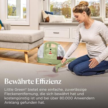 BISSELL Little Green: портативний мийний пилосос для килимів та м'яких меблів. Ефективне видалення плям та бруду. Потужний 340W мотор, модель 4098N