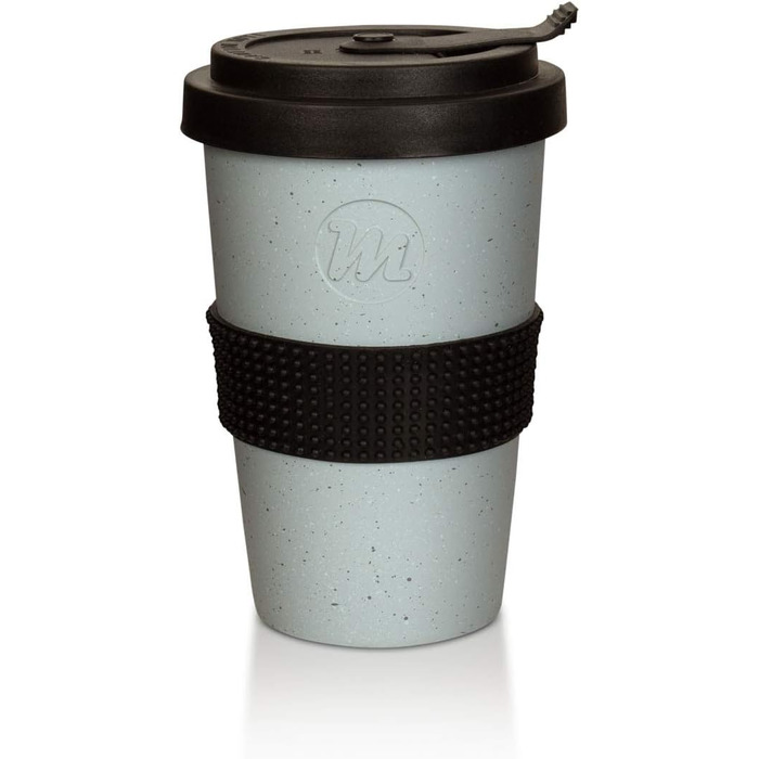 Mahlwerck Coffee-to-go Cup, Porcelain Coffee-to-go Cup with Leak-Proof Lid, Concrete Design, Grey, 400ml, 1 Piece (1-Pack), Concrete