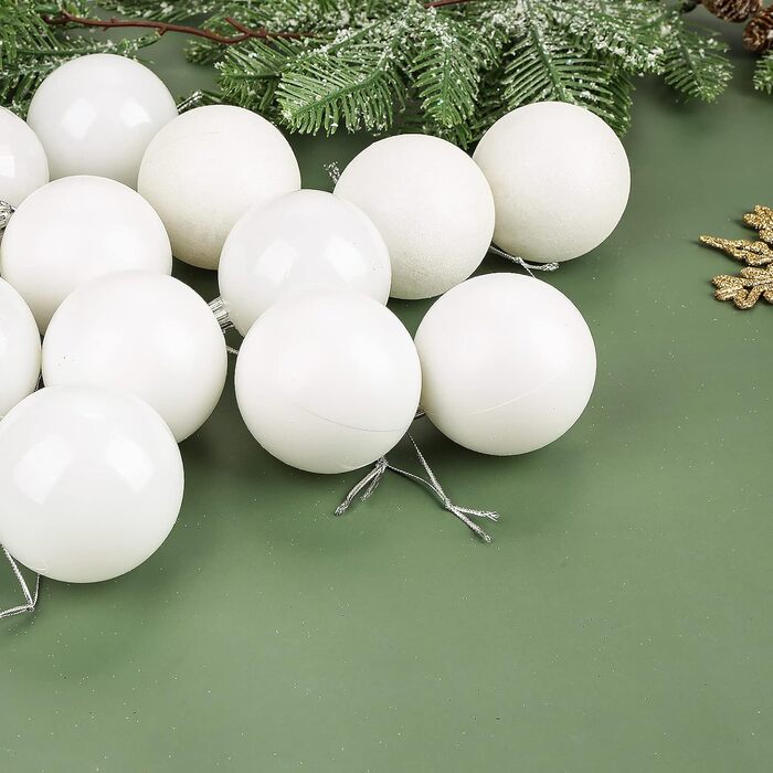 24 штуки новорічні кулі для ялинки 4 см, пластик, міцні, для декору ялинки
