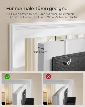 Органайзер для шафи SONGMICS з 4 кишенями, підвісна полиця, органайзер для гардеробу, підвісне зберігання, органайзер для дверей, спальня, вітальня, 2 x 33,5 x 00 см, RDH04G (2, Чорний)