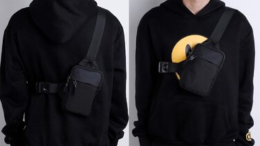 Чоловіча сумка-слінг Simptech: компактна, водонепроникна, для бігу, фітнесу, подорожей (чорна)