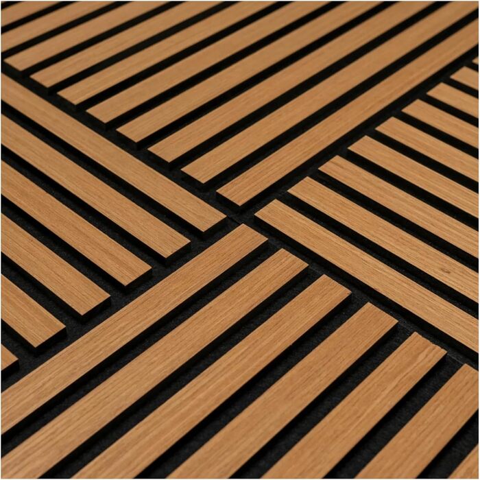 Акустичні настінні панелі HORI з ефектом дерева для шумоізоляції та декору, 60x60x1,8 см, Natural Oak (натуральний дуб, олійоване покриття)