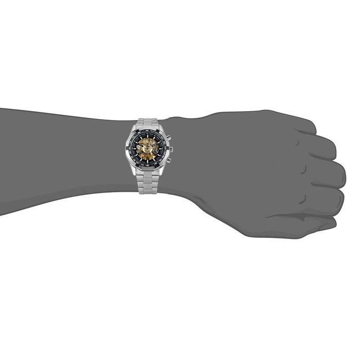 Чоловічий годинник JewelryWe, аналоговий з ручним заводом, модний бізнес, прозорий стимпанк, механічний годинник з нержавіючою сталлю, золотий, синій, циферблат з римськими цифрами, сріблястий (чорний)