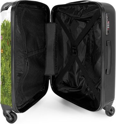 Дитячий валіза-роликовий колір зелений та білий з ім'ям, 55x40x20см, ручна поклажа, валіза для хлопчика з принтом 'РеннАвто', легкий, персоналізований