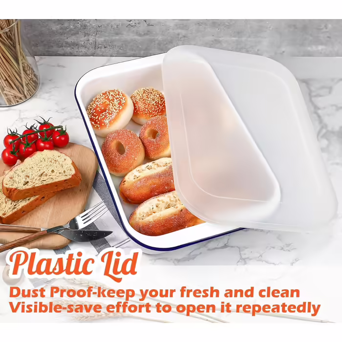 webake Traditional Casserole Dish Large Enamel Baking Dish Oven Dish 37 x 24 x 7 cm