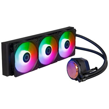 Cooler Master MasterLiquid 360 Stealth: Система водяного охолодження CPU (300W), подвійна помпа, вентилятори Mobius 120, LGA1851/1700/AM5/AM4, підтримка Atmos/Atmos 360