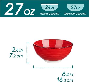 Vancasso Soup Bowls, Stoneware, BONITA 6-Piece Bowl Set, Salad Bowl, Pasta Bowls, Bowl Set, Multicolor
