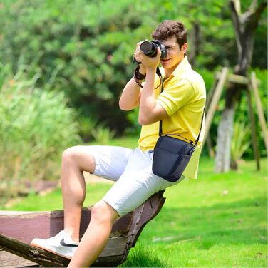 Чохол для камери HIUOUIH: сумка для дзеркальної фотокамери, системної камери, 26 x 19 x 15 см, чорний