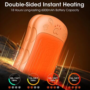 Електричні грілки для рук, 2 шт. 6000 мАг, акумуляторні, багаторазові, для спорту, полювання, кемпінгу, теплий подарунок для жінок, чоловіків, дітей (Помаранчевий)