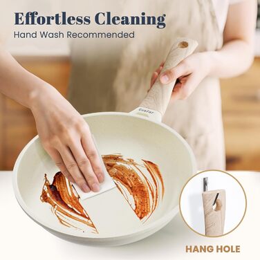 Керамічна сковорода 24 см з антипригарним покриттям, для індукційних плит, ідеальна для омлетів та смаження