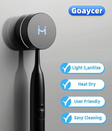 Bathroom Toothbrush Holder, Smart Toothbrush Cleaner with Heat Dryer, Rechargeable Toothbrush Covers