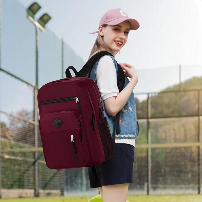 Рюкзак для ноутбука 15.6 дюймів (39,6 см), антикрадійний, для подорожей, роботи, навчання (червоний)