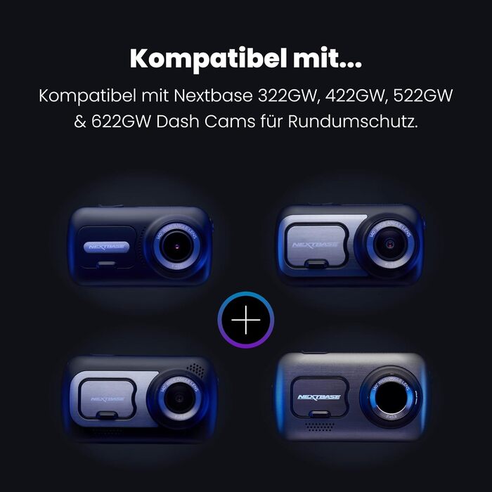 Nextbase 245609 Задня камера відеореєстратора для моделей 322GW, 422GW, 522GW, 622GW, HD, об'єктив 30° з роздільною здатністю до 1080p, 30 FPS, проста установка одним кліком