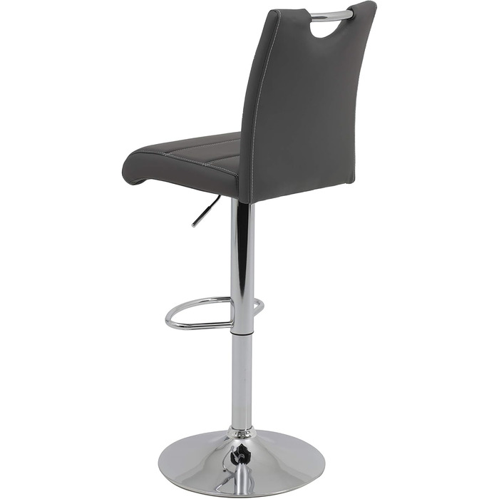 Hela Miranda Bar Stools - 2 Pack, Adjustable Height, 360° Swivel, Grey Faux Leather - Bistro Chairs