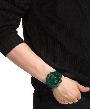 Годинник Lacoste LC33 з кварцовим механізмом, мультифункціональний, для чоловіків та жінок, з силіконовим ремінцем (повний зелений)