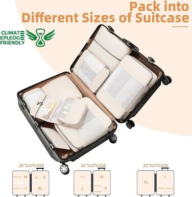 Органайзери для подорожей BAGAIL (10 шт.) - набір кубиків для пакування в різних розмірах, Matcha-Green