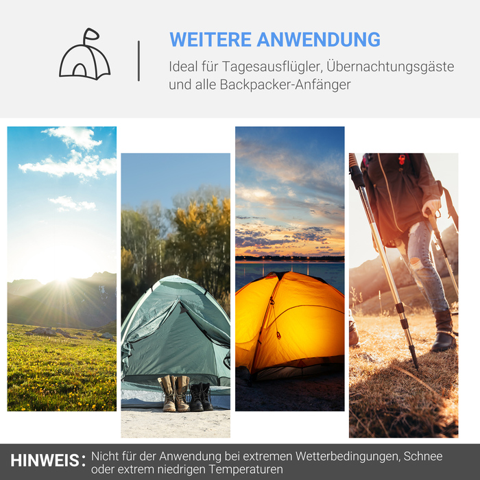 Outsunny Tunnel Tent for 2-3 People 190T Camping Tent with Stakes, Fiberglass & Polyester, Light Blue, 426x206x154cm | Aosom