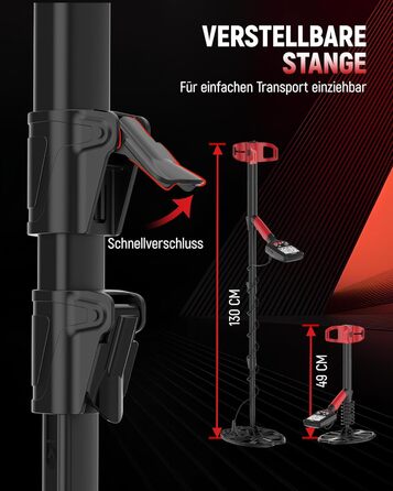 Металошукач KAIWEETS Profi Set: LCD дисплей, водонепроникна котушка, 30см глибина, регулювання чутливості, для дорослих та дітей