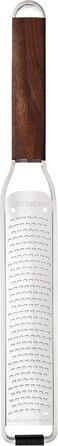 Microplane Zester Kitchen Grater Fine for Citrus Fruits, Hard Cheese, Ginger, Chocolate & Nutmeg from the Master Series with Walnut Wood Handle and Stainless Steel Blades - Made in USA