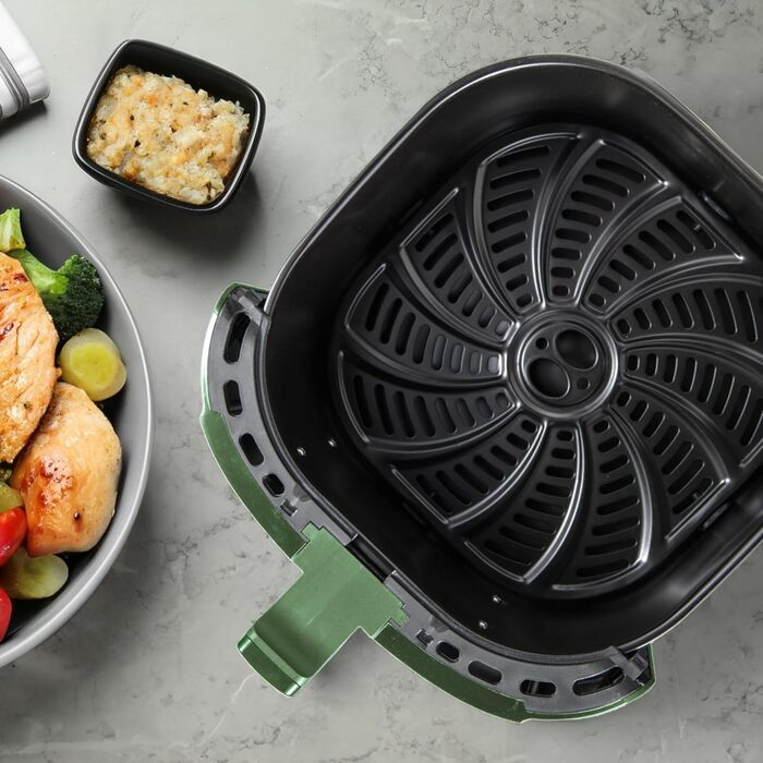 Фритюрниця без оливи Bergner MIDNIGHT з керамічним покриттям, 1800W, 6.9L, 8 програм, 80-200°C, таймер до 30 хв