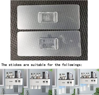 Тримач для зубних щіток на стіну з автоматичним дозатором пасти для дітей та дорослих, сірий, 6 відділень для щіток, 2 магнітні стаканчики