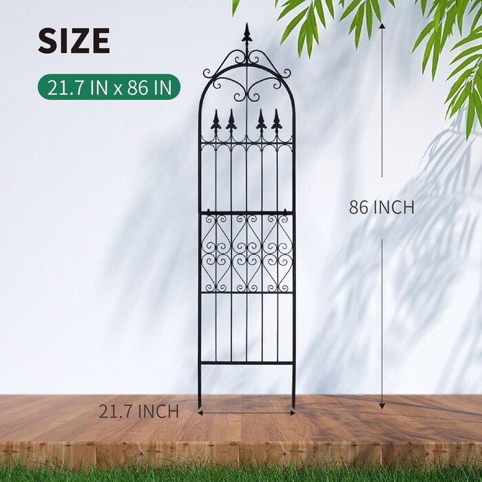 Садова решітка SCENDOR GARDEN 220x55 см із металу для витких рослин, опора для клематисів, троянд, ліан, для вуличного використання