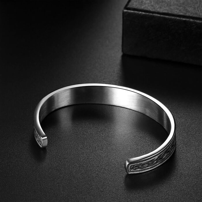 Чоловічий браслет JewelryWe з нержавіючої сталі з вовком, плетіння, стиль вікінг/байкер, відкритий браслет, срібло/золото/чорний, еластичний, набір 2 шт. (Молот Тора)