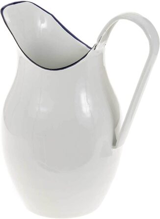 Large enamel jug, enamel can, water jug, water can, vintage shabby chic blue