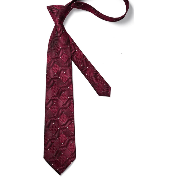 HISDERN Комплект краватки та нагрудного хустинки для чоловіків (червоно-білий)