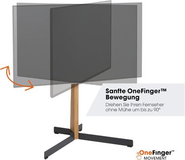Підставка для телевізора Vogel's TVS 3695 поворотна, 40-77 дюймів, до 50 кг, VESA 600x400, з екологічного дуба та сталі, чорна, кут повороту 90°