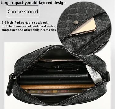 Чоловіча сумка-месенджер через плече Klein: водонепроникна сумка CrossBody з багатофункціональними кишенями для роботи та подорожей, чорна