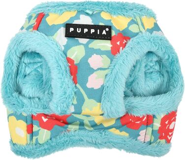 Жилет для собак Puppia Gianni з квітковим малюнком, теплий зимовий, аквамарин, розмір S