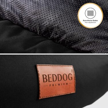 Льожа для собак середніх порід - BedDog: крісло-гніздо, крісло-корзина, диван для собак, чорний (105x85x21 см)