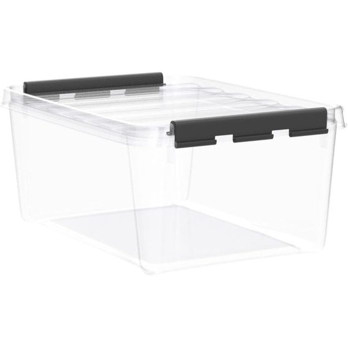 SmartStore - 10x Storage Box with Lid Classic (40x30x11cm) | Stackable Box with Lid | Food-Safe Plastic Box | Plastic Box with Lid & Reinforced Corners | 10 Year Warranty (14.0l, 4-Piece Set)