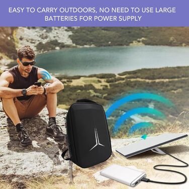 Dpofirs Mini Travel Bag, Starlink Travel Backpack, Waterproof Storage Case, with USB Charging Port, Satellite Dish Backpack, for Starlink Adapter Cable Mounting Kit