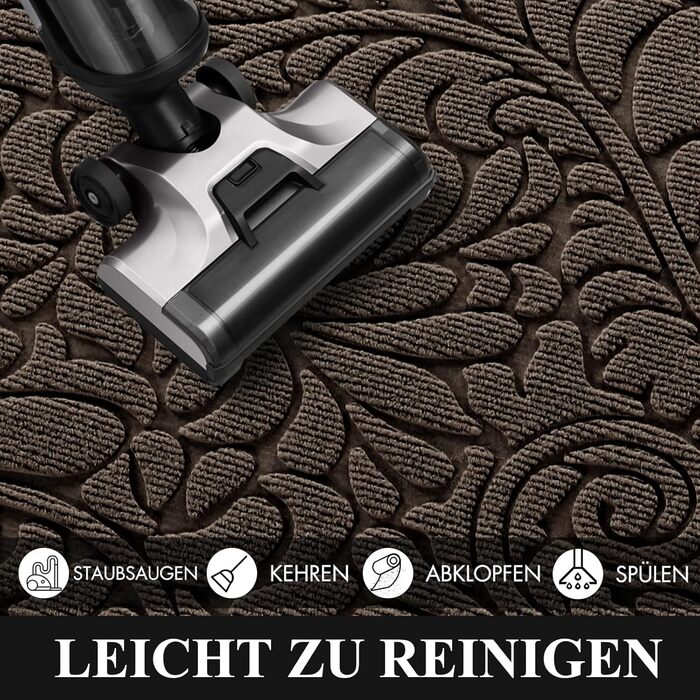 Килимок для дому та вулиці Yimobra - миється, нековзкий, 75 x 43 см, коричневий