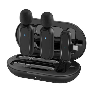 Мікрофон Lavalier Moman Handy Mini: бездротовий мікрофон для iPhone, YouTube, TikTok, Live-Streaming (чорний)