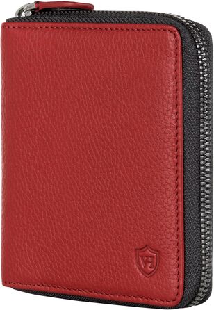 Шкіряний гаманець VON HEESEN з RFID-захистом, червоний, для жінок і чоловіків, з монетницею